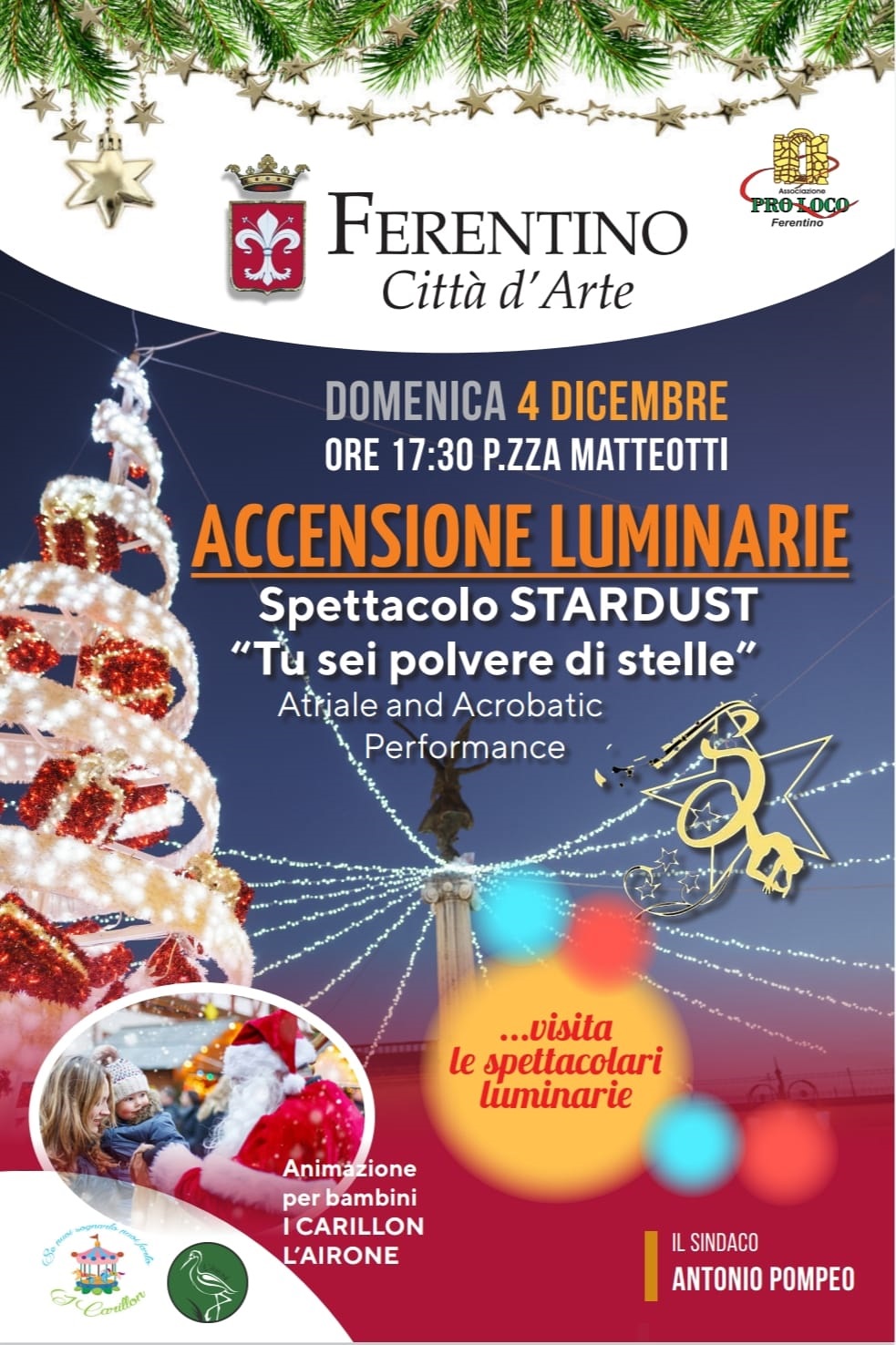 Ferentino, accensione delle luminarie